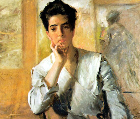 Portrait of Kate Freeman Clark by William Merritt Chase.  Gandy Gallery: www.gandygallery.com/art